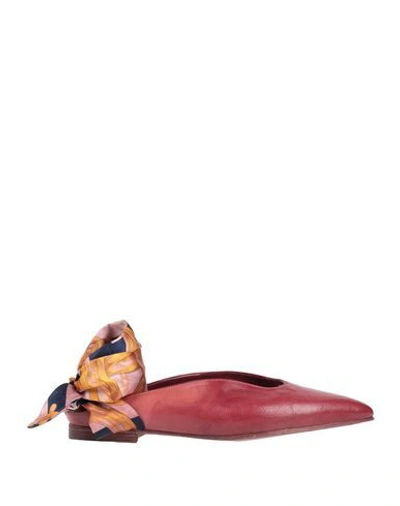Alexander Hotto Ballet Flats In Maroon