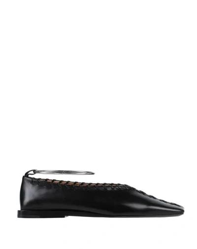 Jil Sander Ballet Flats In Black