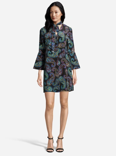 Robert Graham Brenna Paisley Printed Silk Shirt Dress In Multi