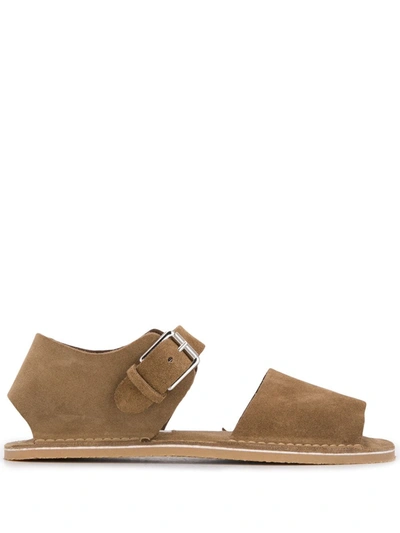 Acne Studios Suede Strap Sandals Beige In Neutrals