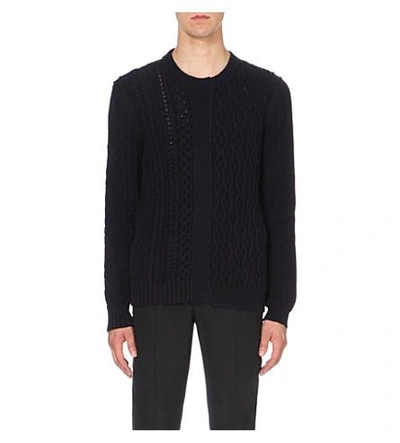 Maison Margiela Chunky Aran-knit Jumper In Black