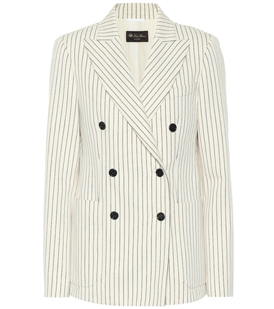 Loro Piana New York Double-breasted Pinstriped Cotton-twill Blazer In Ivory