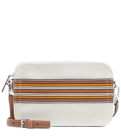 Loro Piana The Suitcase Stripe Crossbody Bag In White
