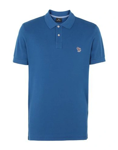 Ps By Paul Smith Polo Shirts In Blue