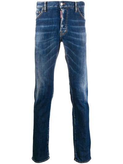 Dsquared2 Slim Faded Jeans In Blue