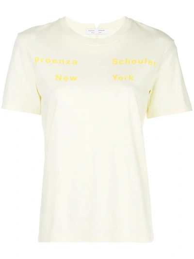 Proenza Schouler White Label Printed Detail T-shirt In Yellow