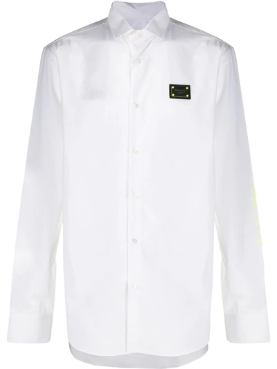 Philipp Plein Logo Plaque Long Sleeve Shirt In White