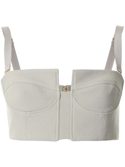 Dion Lee Column Bustier Cropped Top In Green