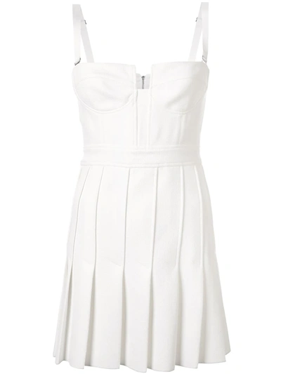Dion Lee Column Pleated Mini Dress In White