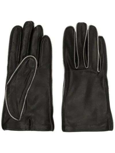 Alexander Wang Zipper Teeth Gloves In Black