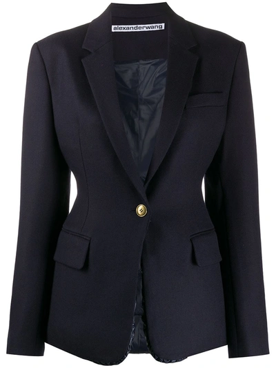 Alexander Wang Tailored Single-breasted Blazer In Navy