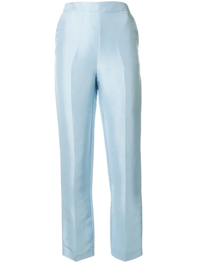 Macgraw Non Chalant Silk Trousers In Blue