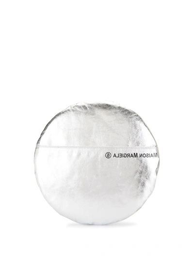 Mm6 Maison Margiela Metallic Circle Clutch In Silver