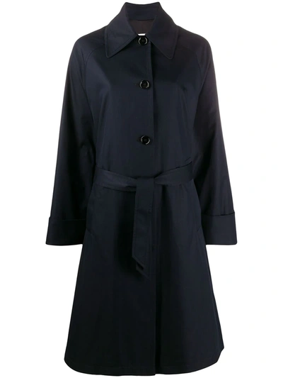 Mm6 Maison Margiela Single-breasted Belted Coat In Blue