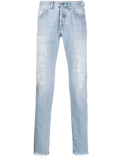 Eleventy Distressed Detail Jeans In Blue
