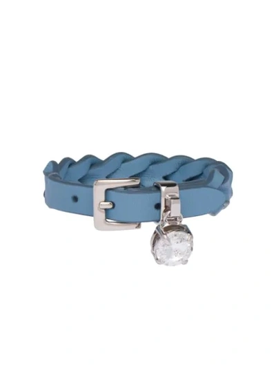 Miu Miu Crystal-embellished Bracelet In Blue