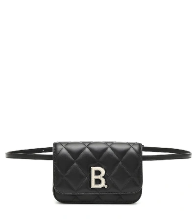 Balenciaga B. Quilted Leather Belt Bag In Black