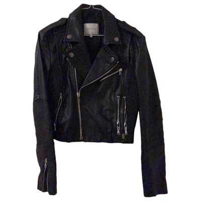 Pre-owned Pierre Balmain Leather Biker Jacket In Black