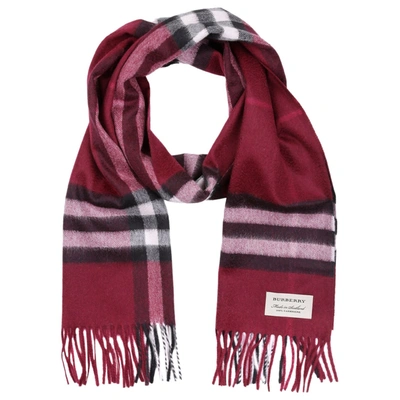 Pre-owned Burberry Cashmere Scarf In Burgundy