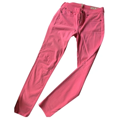 Pre-owned Rag & Bone Slim Jeans In Pink