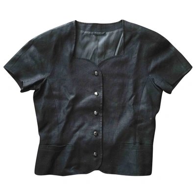 Pre-owned Marella Linen Short Vest In Black