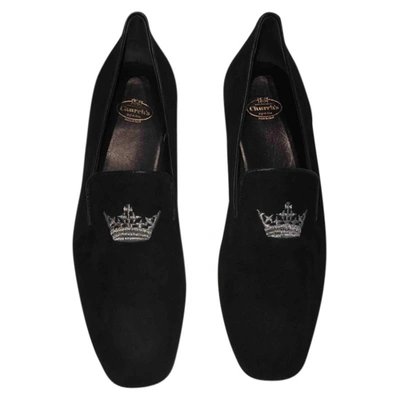 Pre-owned Church's Black Suede Flats