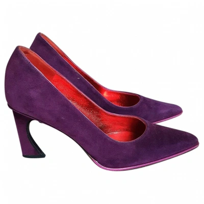Pre-owned Fendi Ffreedom Heels In Purple