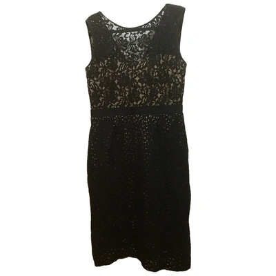 Pre-owned Bcbg Max Azria Lace Mid-length Dress In Black
