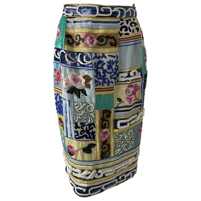 Pre-owned Valentino Glitter Mid-length Skirt In Multicolour