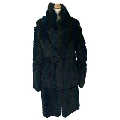 Pre-owned Alberta Ferretti Black Shearling Coat