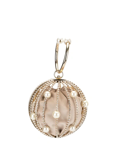 Rosantica Chloe Crystal-embellished Top Handle Bag In Pearl