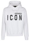 Dsquared2 Icon Print Hooded Sweatshirt In White