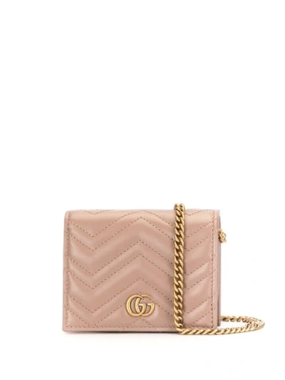 Gucci Gg Marmont Chain Wallet In Pink