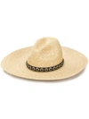 Saint Laurent Women's Western Straw Hat In Beige