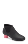 Camper Alright Chelsea Bootie In Black/ Pink Leather