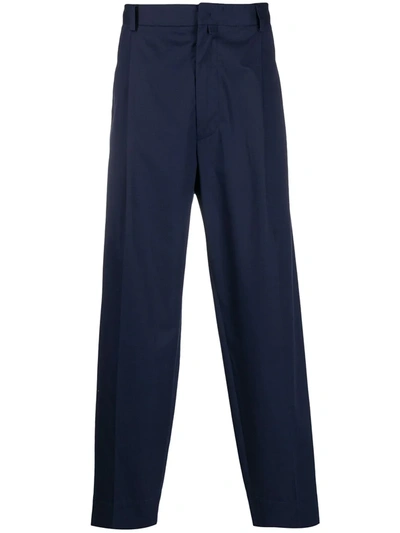 Maison Flaneur Straight-leg Tailored Trousers In Blue