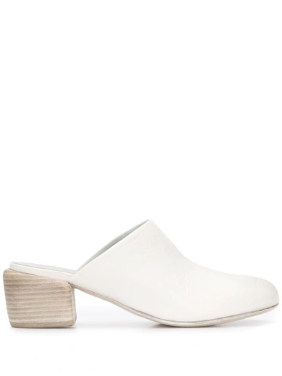 Marsèll Round Toe 55mm Mid-heel Mules In White