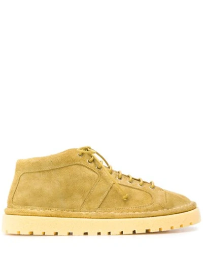 Marsèll Lace-up Flat Boots In Yellow