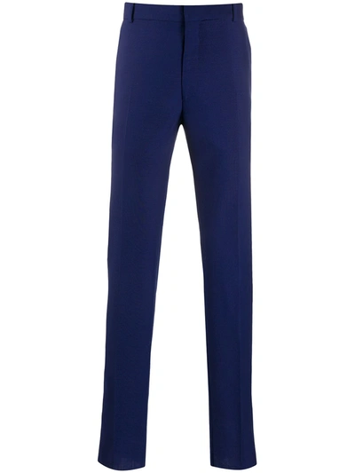 Alexander Mcqueen Tailored Straight Leg Trousers In Blue
