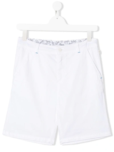 Paul Smith Junior Kids' Zebra Denim Shorts In White