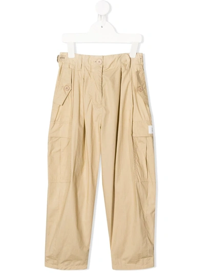 Givenchy Kids' Slim Cargo Trousers In Beige