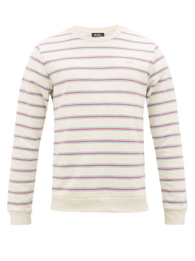 A.p.c. Tate Striped Cotton-blend Sweatshirt In Paa Ecru Chine