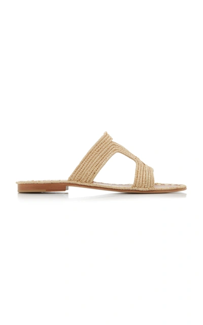 Carrie Forbes Women's Raffia Cutout Slides In Neutral