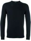 Zanone Round Neck Jumper In Blue