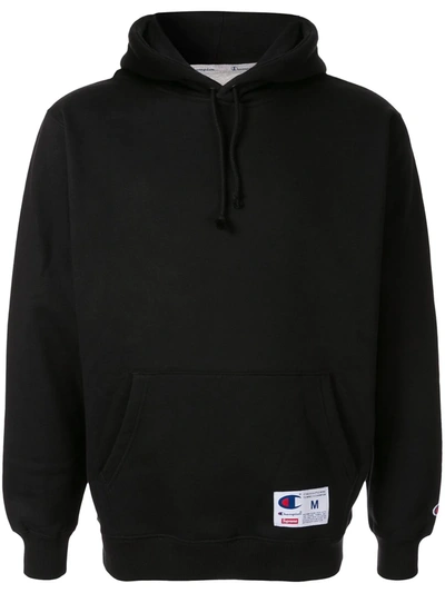 Supreme X Champion Outline Hoodie In Black   ModeSens