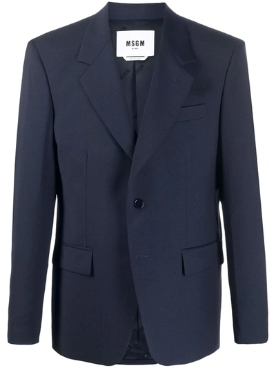 Msgm Formal Blazer In Blue