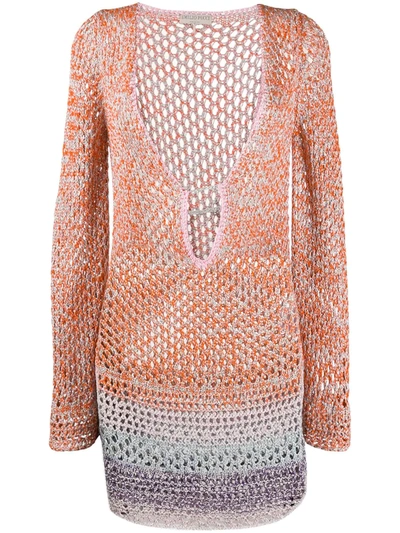 Pucci Open Knit Jumper In Orange