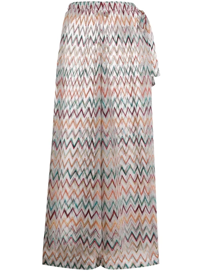 Missoni Embroidered Zig-zag Trousers In White