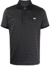 Emporio Armani Spotted Polo Shirt In Black