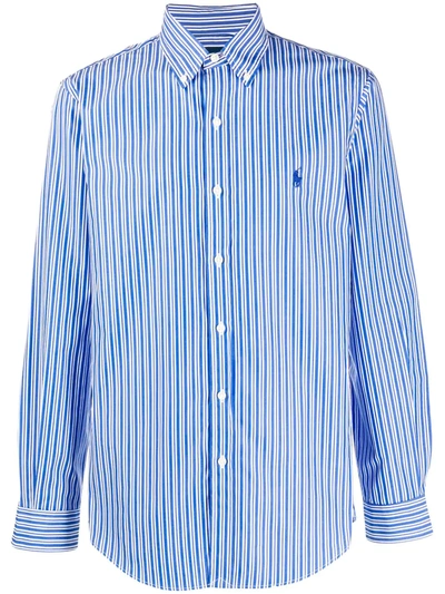 Polo Ralph Lauren Striped Button-down Shirt In Blue